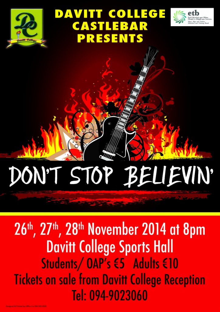 Davitt 2014 Musical A3 Poster