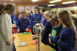 Students from Ballyheane Primary School are intrigued as they are shown Static Electricity by Transition Year Students, during The Science & Technology Fair at Davitt College, a four-day Science and Technology event for sixth class students from Primary Schools in Castlebar and surrounding districts.