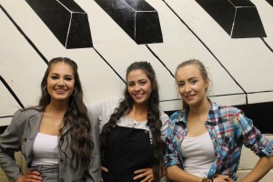 Davitt College’s 2015 production of Thank Abba for the Music – Sal Heneghan (Tanya), Adele Kearney (Donna), and Catherine Staunton (Rosie) are pictured ahead of their final performance in the Davitt College Musical 